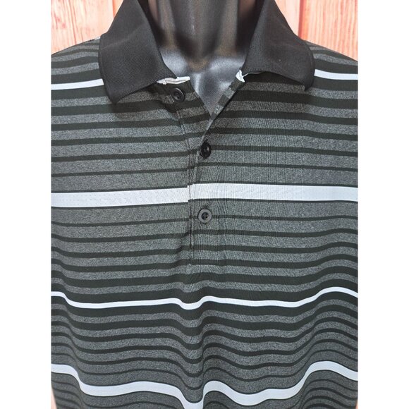 Nike Golf Dri-Fit Tour Performance Mens Polo XL Black Striped - Picture 3 of 7